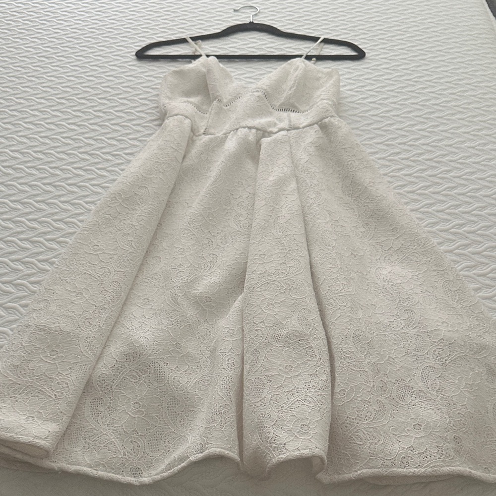 Guess White Spaghetti Strap Lace Dress
